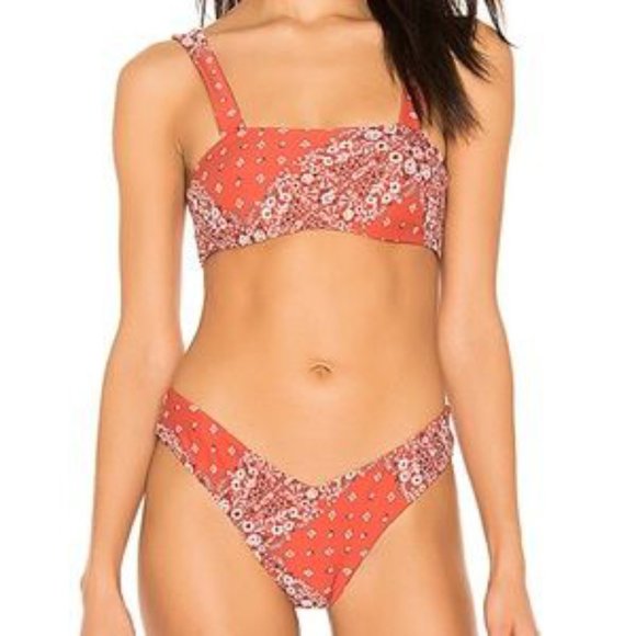 Onia x We Wore What Red Bandana Bikini Top & Bottom - Picture 1 of 5